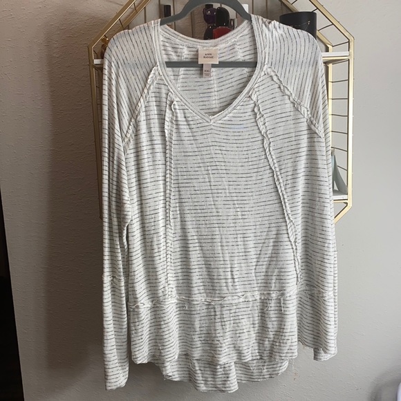 Knox Rose long sleeve white striped shirt